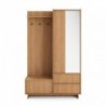 Móvel hall YASUMI com 2 portas, 2 gavetas e espelho (125x201x39)
