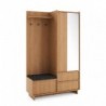Móvel hall YASUMI com 2 portas, 2 gavetas e espelho (125x201x39)