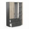 Roupeiro READY 2 com 3 portas de bater, 2 gavetas e espelho (133,5x191,5x51,4)