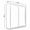 Roupeiro TOP 21 com 2 portas de correr e espelho (200x200x62)