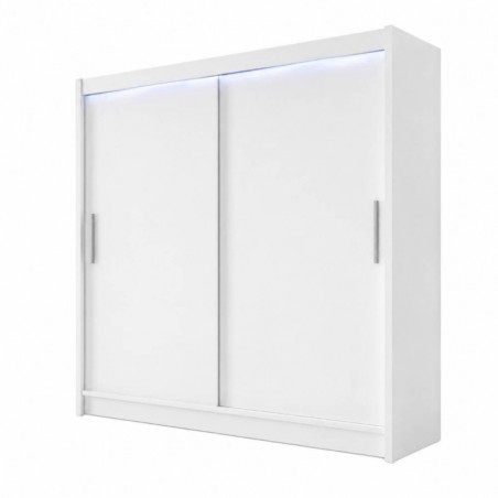 Roupeiro LONDON I com 2 portas de correr e LED (180x215x58)
