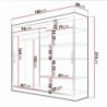 Roupeiro LONDON I com 2 portas de correr e LED (180x215x58)
