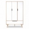 Roupeiro SOFIE com 3 portas de bater e 1 gaveta (117x180x50)