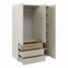 Roupeiro YUKI com 3 portas de bater e 3 gavetas (120x185x60)