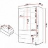 Roupeiro YUKI com 3 portas de bater e 3 gavetas (120x185x60)