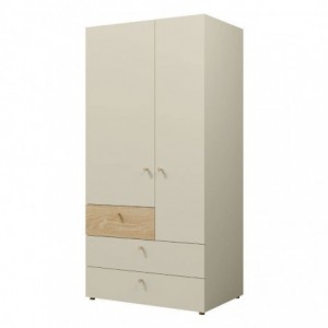 Roupeiro YUKI com 2 portas de bater e 3 gavetas (90x185x60)