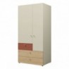 Roupeiro YUKI com 2 portas de bater e 3 gavetas (90x185x60)