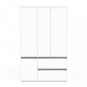 Roupeiro CLYDE com 4 portas de bater e 2 gavetas (138x187x50)