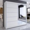 Roupeiro TALIN III com 2 portas de correr e espelho (180x215x58)