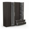Roupeiro GLORY com 4 portas de bater e 2 gavetas (178,1x191,5x51,4)