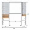 Armário closet ETHNA com 3 gavetas (190x187x40)