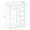 Roupeiro MAX TOP com 2 portas de correr e espelho (150x215,5x58,9)