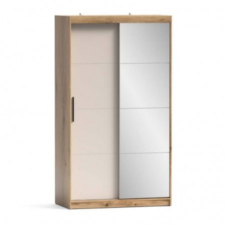 Roupeiro INOVA com 2 portas de correr e espelho (120x216x62)