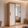 Roupeiro INOVA com 2 portas de correr e espelho (120x216x62)