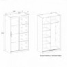 Roupeiro INOVA com 2 portas de correr e espelho (120x216x62)