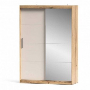 Roupeiro INOVA com 2 portas de correr e espelho (150x216x62)