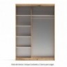 Roupeiro INOVA com 2 portas de correr e espelho (150x216x62)
