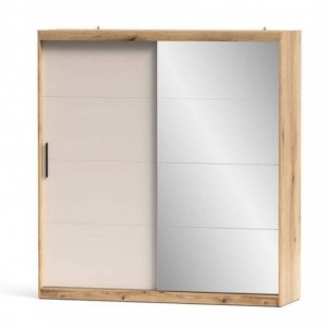 Roupeiro INOVA com 2 portas de correr e espelho (200X216X52)