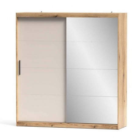 Roupeiro INOVA com 2 portas de correr e espelho (200X216X52)