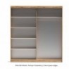 Roupeiro INOVA com 2 portas de correr e espelho (200X216X52)