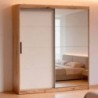 Roupeiro INOVA com 2 portas de correr e espelho (200X216X52)