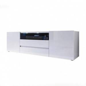 Base TV SOUND com 3 portas e luz LED (137x43x33)