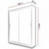 Roupeiro PARIS 160 com 2 portas de correr e espelho (160x215x61)