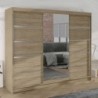 Roupeiro DERBY VI com 3 portas de correr e espelho (200x215x58)