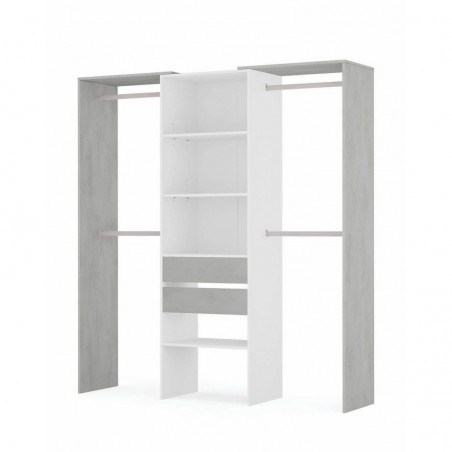 Armário closet TIDY com 2 gavetas (202x179x50)
