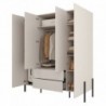 Roupeiro JUKON com 4 portas de bater e 2 gavetas (184x210x60)