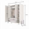 Roupeiro JUKON com 4 portas de bater e 2 gavetas (184x210x60)