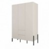 Roupeiro JUKON com 3 portas de bater e 2 gavetas (139x210x60)