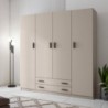 Roupeiro RAPID com 4 portas e 2 gavetas (199x208x51)