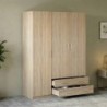 Roupeiro MUPO com 3 portas de bater e 2 gavetas (150x200x51)