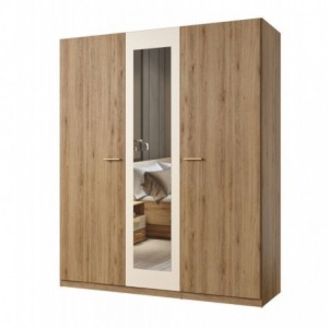 Roupeiro VERTINA com 3 portas de bater e espelho (179x215x59)