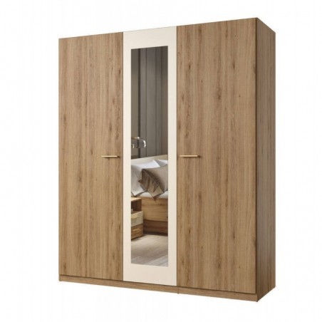 Roupeiro VERTINA com 3 portas de bater e espelho (179x215x59)