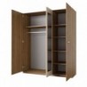 Roupeiro VERTINA com 3 portas de bater e espelho (179x215x59)