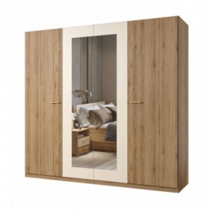 Roupeiro VERTINA com 3 portas de bater e espelho (228x215x59)