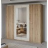 Roupeiro VERTINA com 3 portas de bater e espelho (228x215x59)