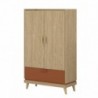 Roupeiro SCANDI com 2 portas de bater e 1 gaveta (90x150x40)
