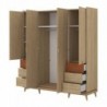 Roupeiro SCANDI com 4 portas de bater e 6 gavetas (190x215x57)