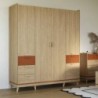 Roupeiro SCANDI com 4 portas de bater e 6 gavetas (190x215x57)