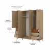 Roupeiro SCANDI com 4 portas de bater e 6 gavetas (190x215x57)