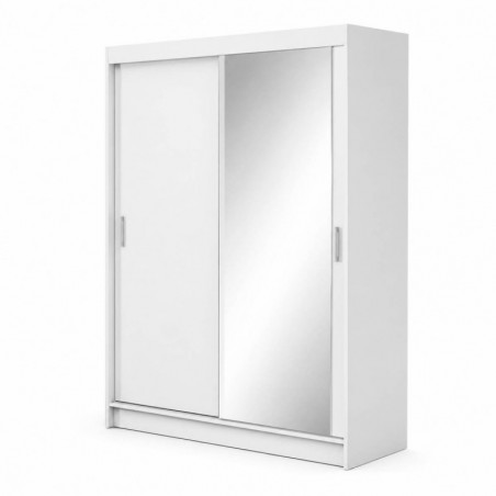 Roupeiro RICO 150 com 2 portas de correr e espelho (150x216x60)
