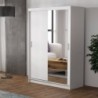 Roupeiro RICO 150 com 2 portas de correr e espelho (150x216x60)