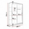 Roupeiro RICO 150 com 2 portas de correr e espelho (150x216x60)