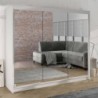 Roupeiro DERBY III com 3 portas de correr e espelho (200x215x58)