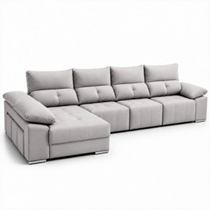 Sofá chaise long KING PRIME com 3 lugares, cama e baú (375x160)