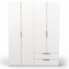Roupeiro GHOST com 4 portas de bater e 2 gavetas (157x203x51,4)