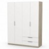 Roupeiro GHOST com 4 portas de bater e 2 gavetas (157x203x51,4)